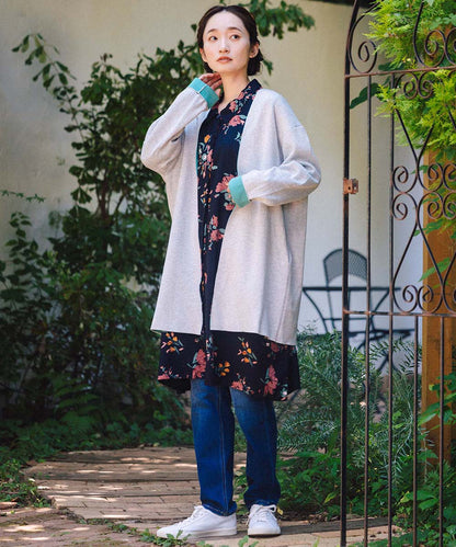 FONTLAB Wフェイス配色コーディガン