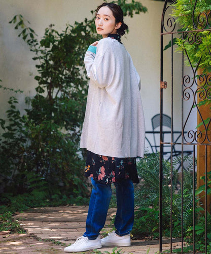 FONTLAB Wフェイス配色コーディガン