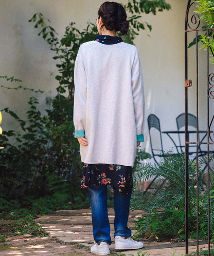 FONTLAB Wフェイス配色コーディガン