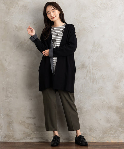 FONTLAB Wフェイス配色コーディガン