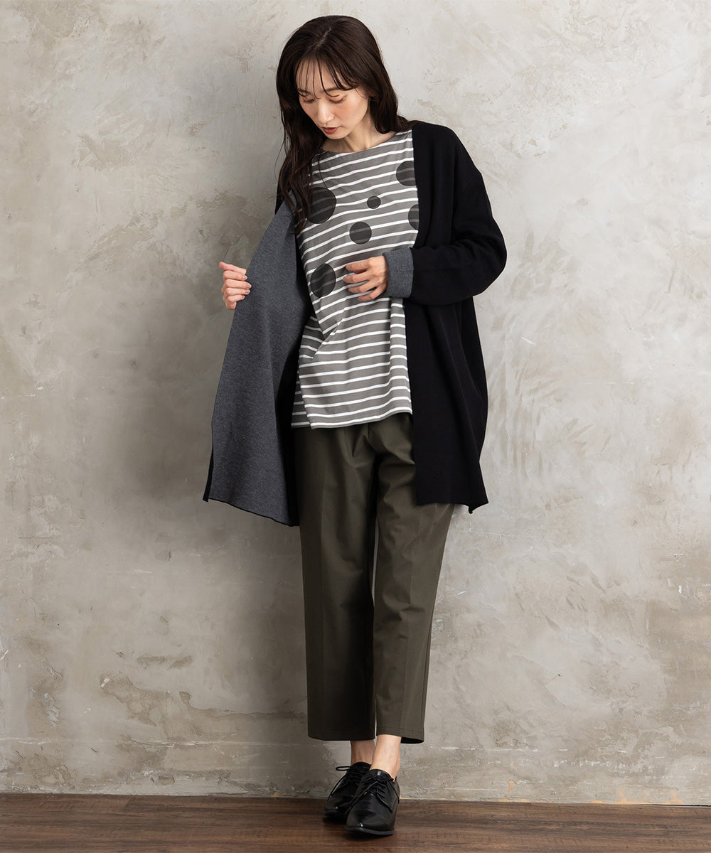 FONTLAB Wフェイス配色コーディガン