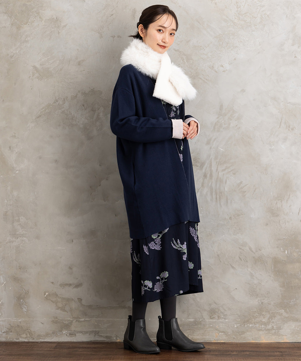 FONTLAB Wフェイス配色コーディガン