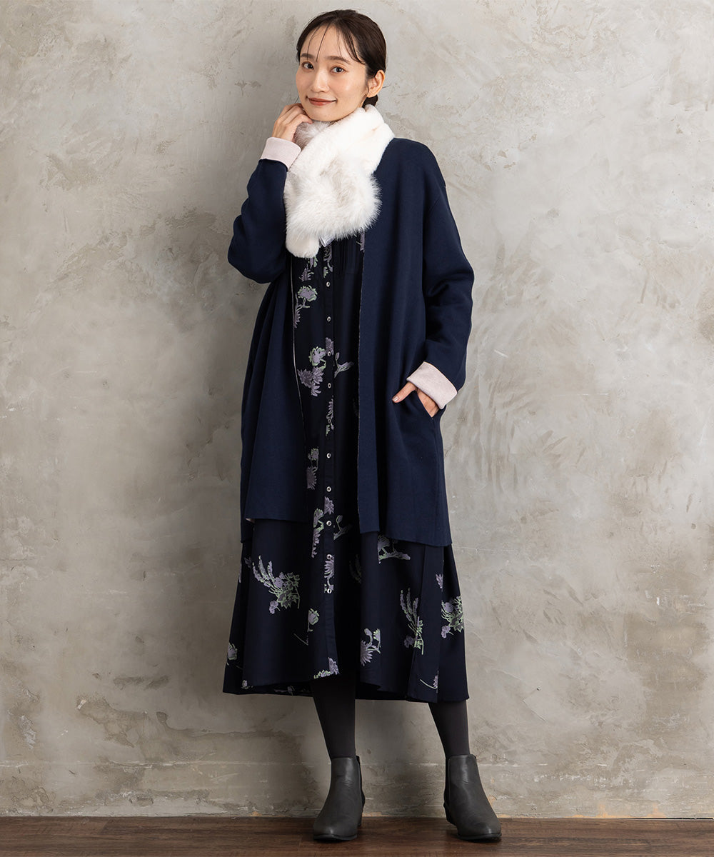 21号(6L～) FONTLAB Wフェイス配色コーディガン