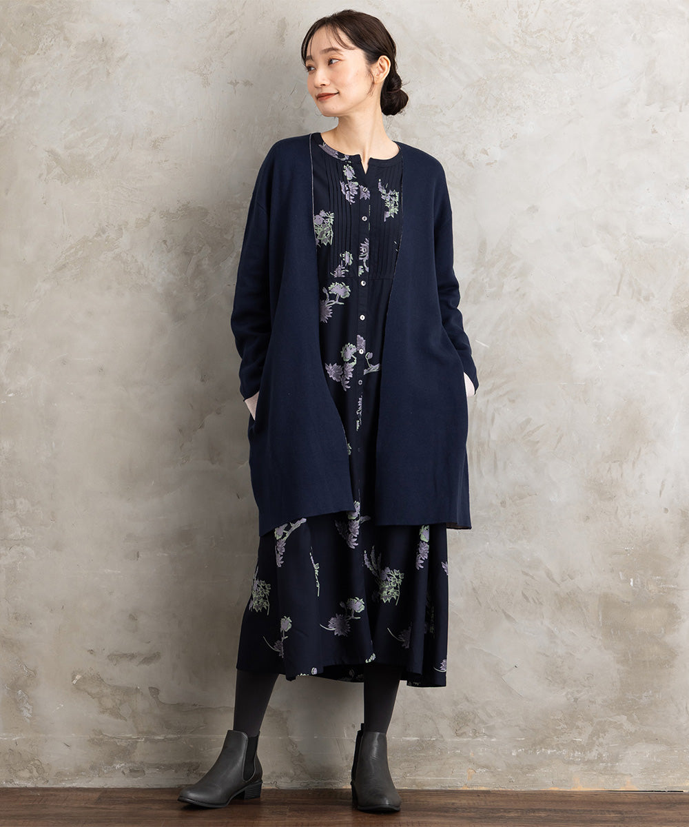 FONTLAB Wフェイス配色コーディガン