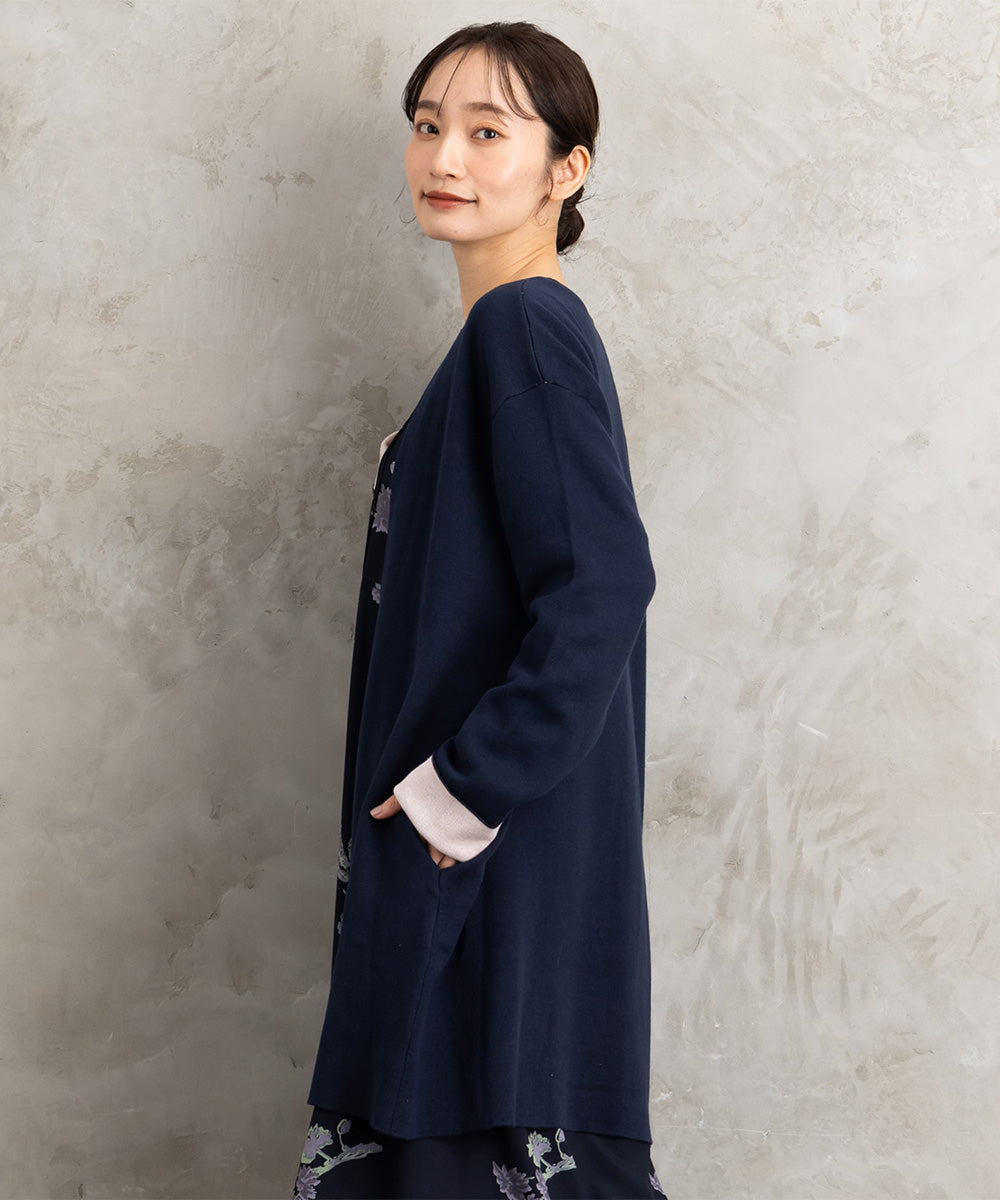 21号(6L～) FONTLAB Wフェイス配色コーディガン