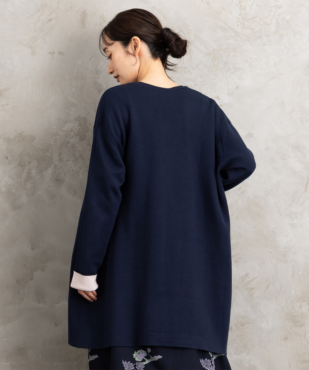 21号(6L～) FONTLAB Wフェイス配色コーディガン