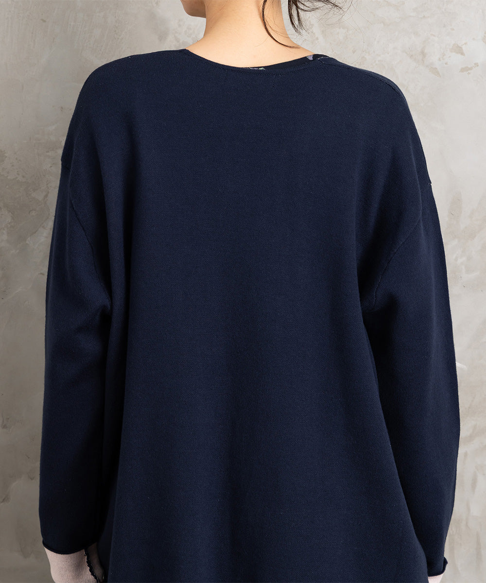 21号(6L～) FONTLAB Wフェイス配色コーディガン