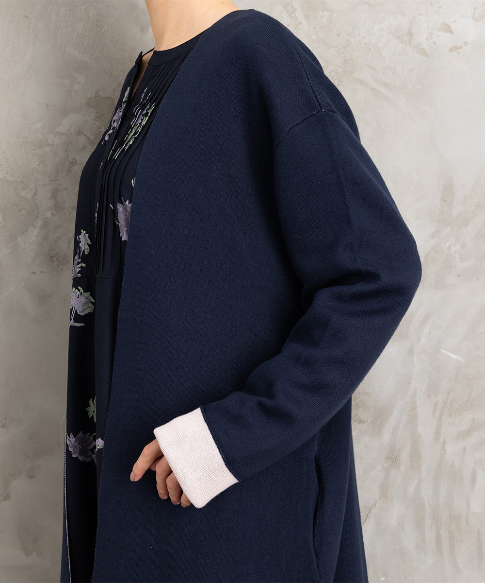 FONTLAB Wフェイス配色コーディガン