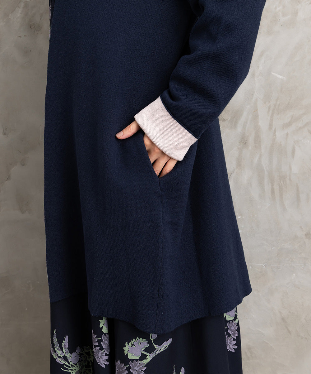 FONTLAB Wフェイス配色コーディガン