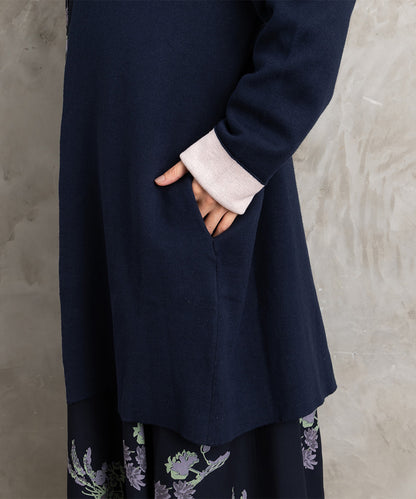 FONTLAB Wフェイス配色コーディガン