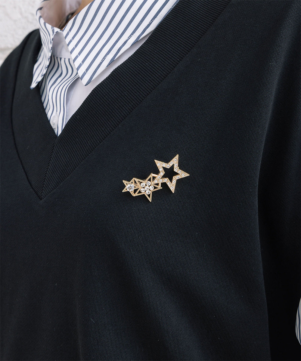 スタービジューブローチ