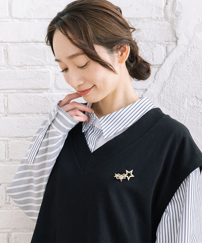 スタービジューブローチ