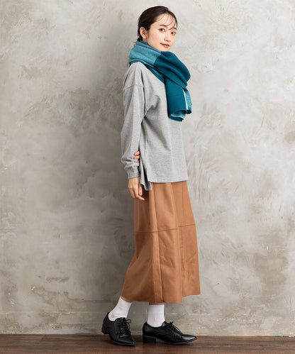 カラーブロッキングプリーツストール