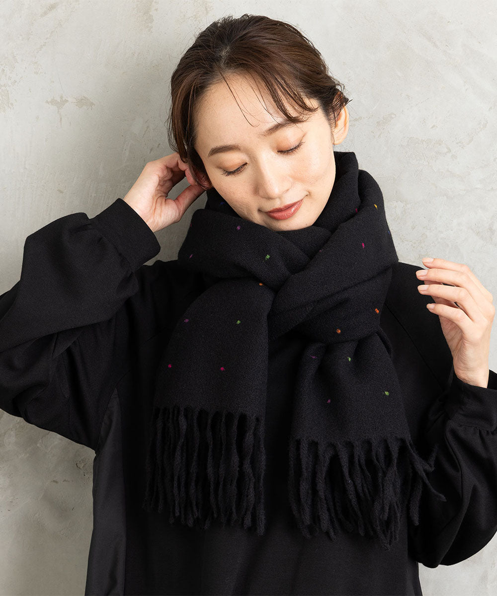 カラフルドット柄ストール