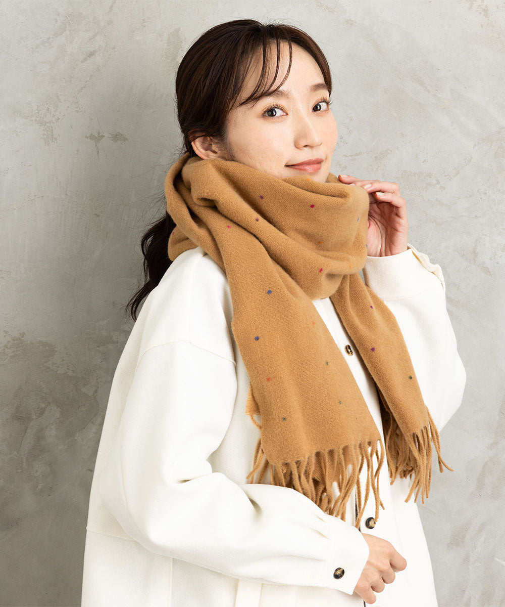 カラフルドット柄ストール