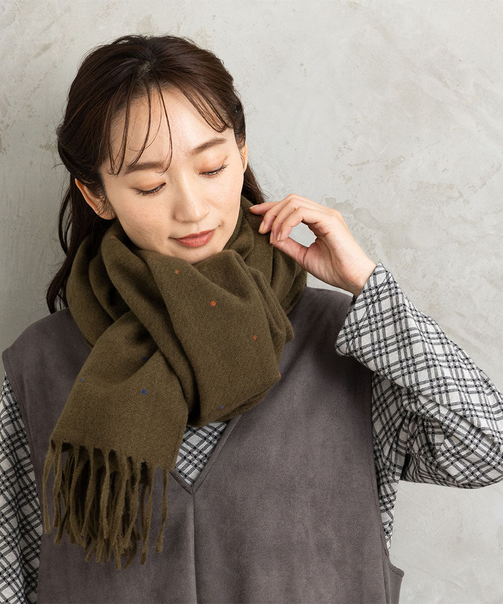 カラフルドット柄ストール