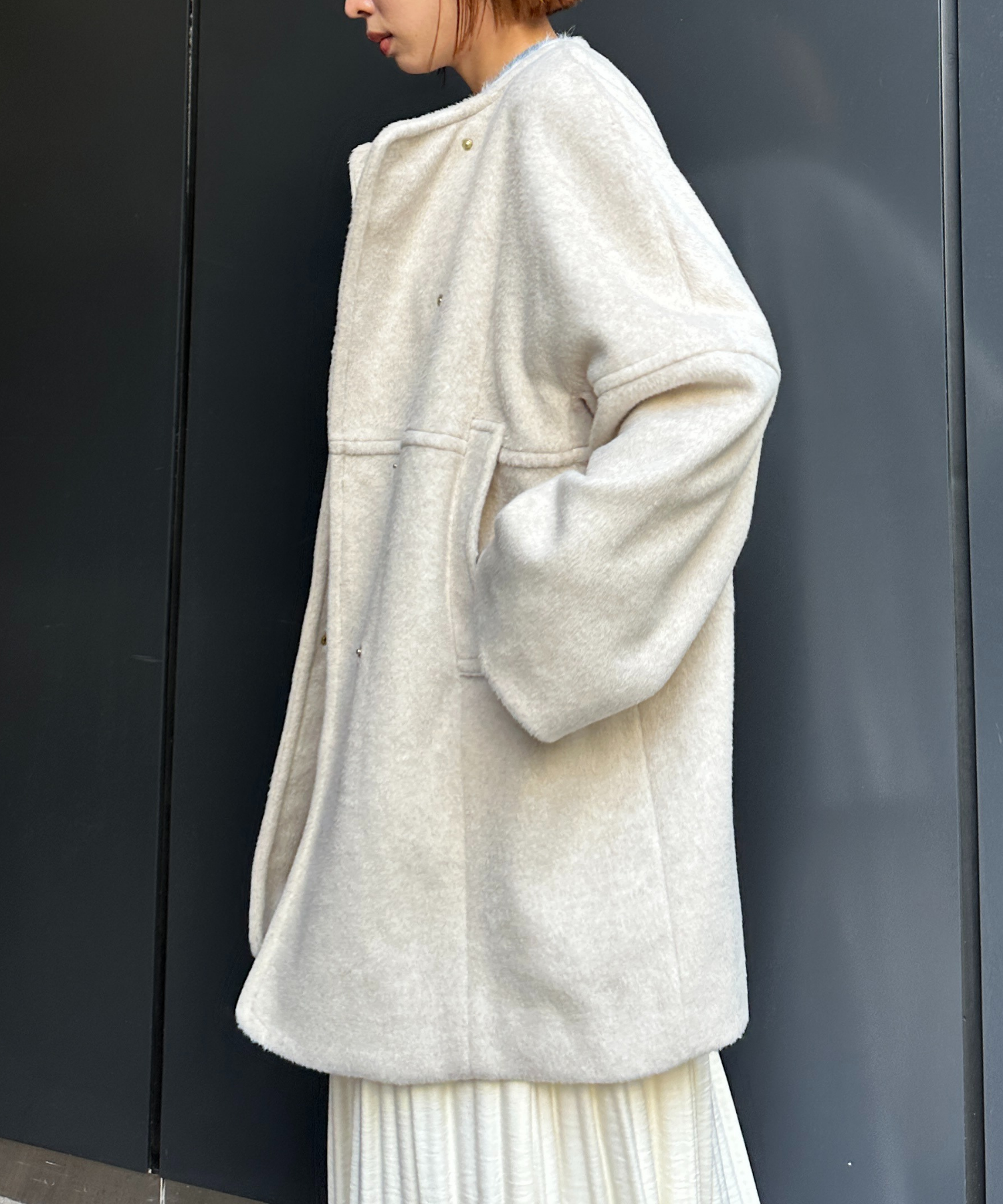 【SEADRAKE】【R】ニットシャギーウールミドルコート