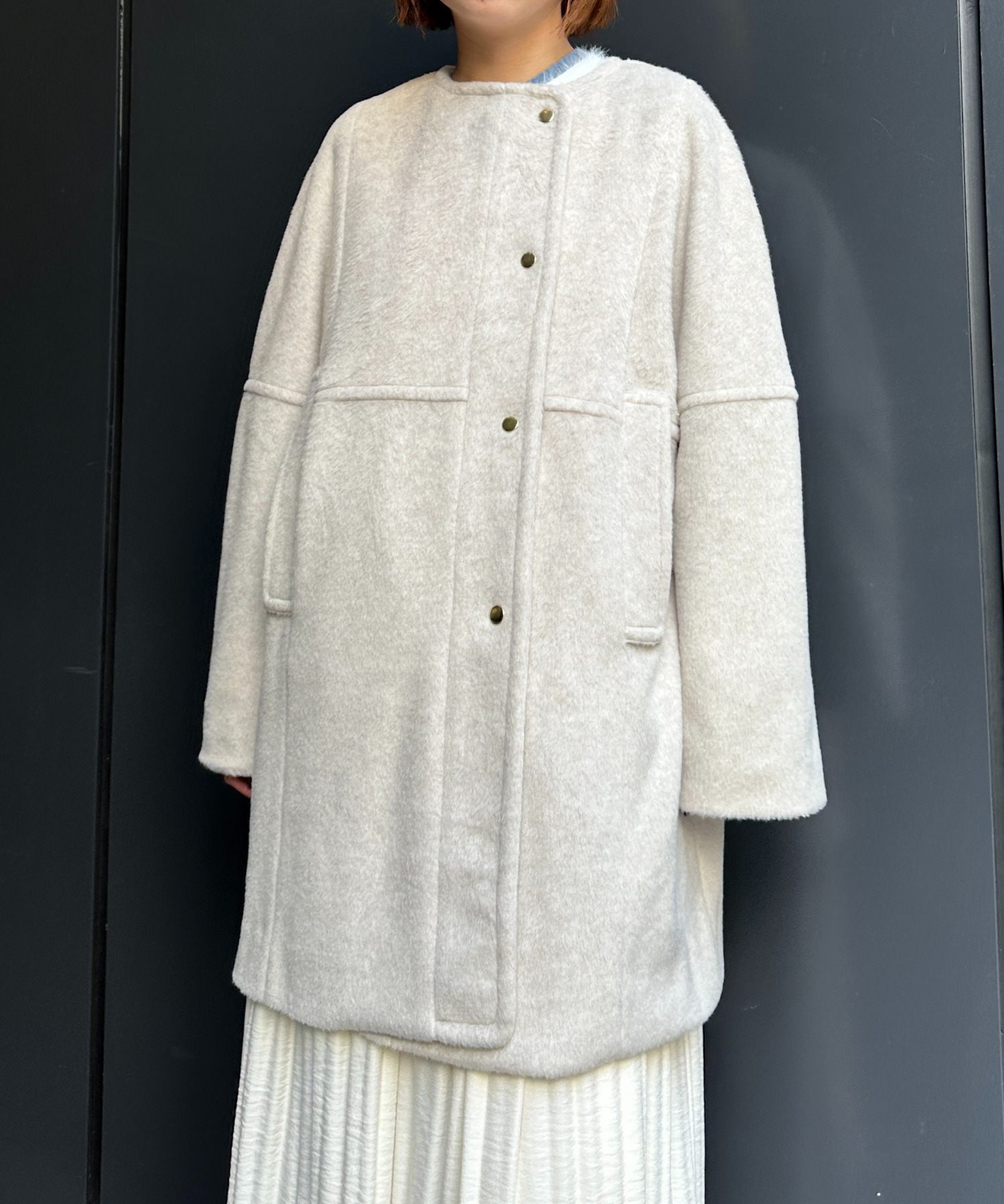 【SEADRAKE】【R】ニットシャギーウールミドルコート