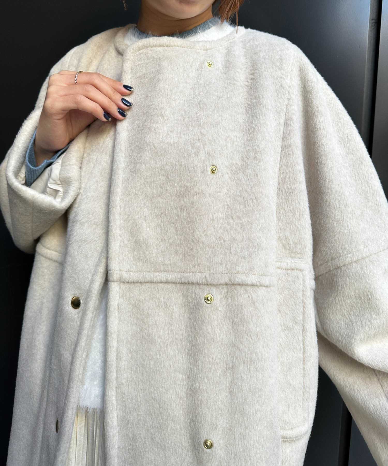 【SEADRAKE】【R】ニットシャギーウールミドルコート