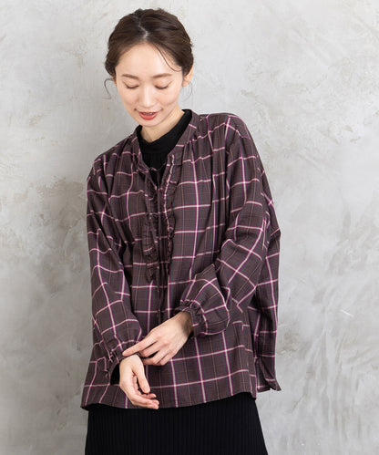 【sabstreet bis】【web限定】 アソートチェックフリルラインブラウス【先行予約】