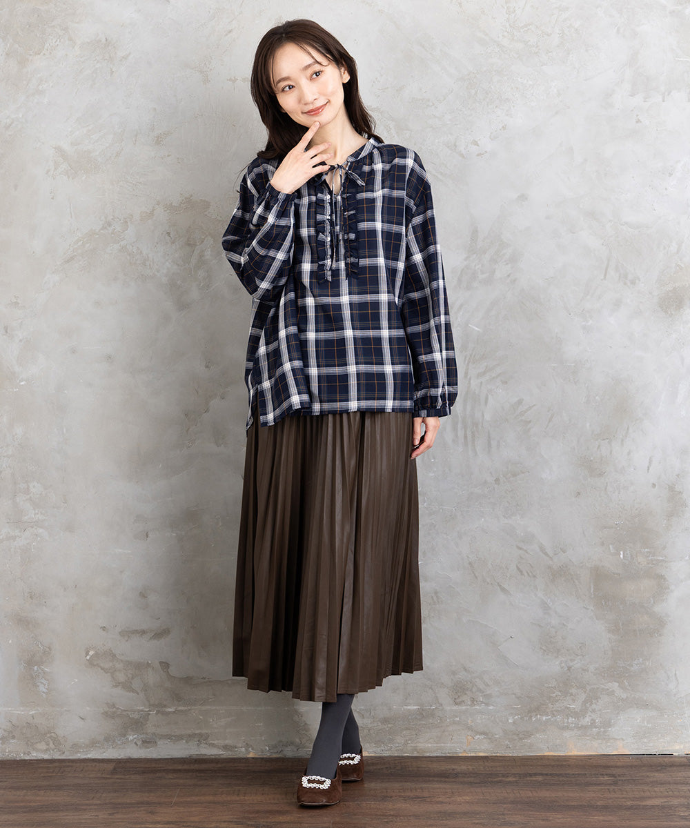 【sabstreet bis】【web限定】 アソートチェックフリルラインブラウス【先行予約】