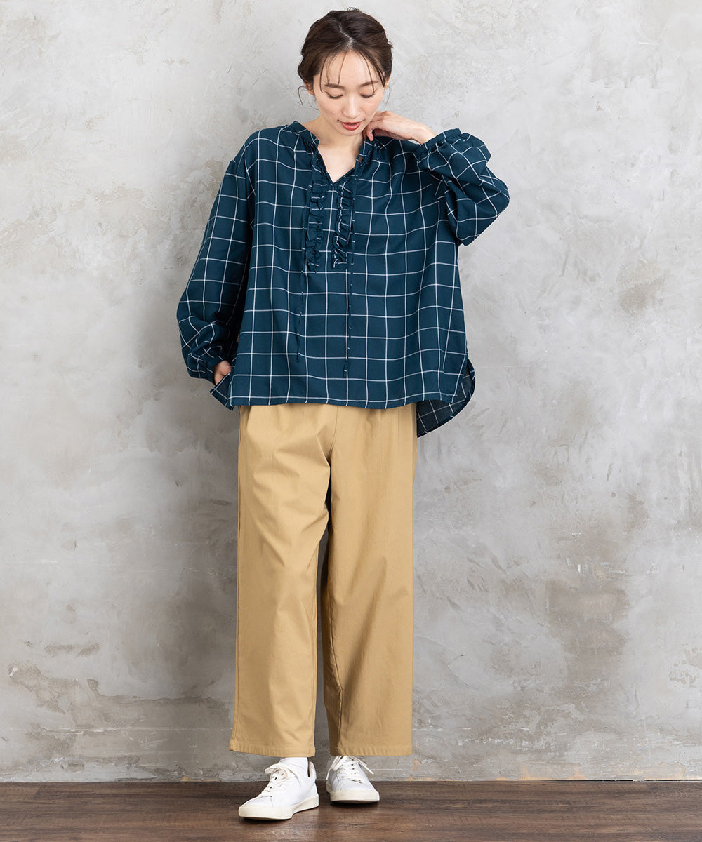 【sabstreet bis】【web限定】 アソートチェックフリルラインブラウス【先行予約】