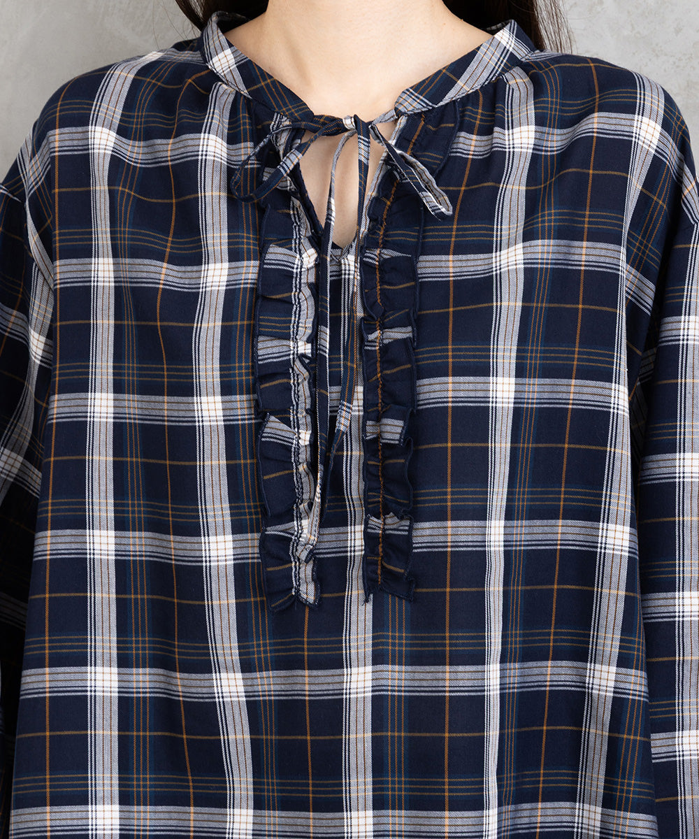 【sabstreet bis】【web限定】 アソートチェックフリルラインブラウス【先行予約】