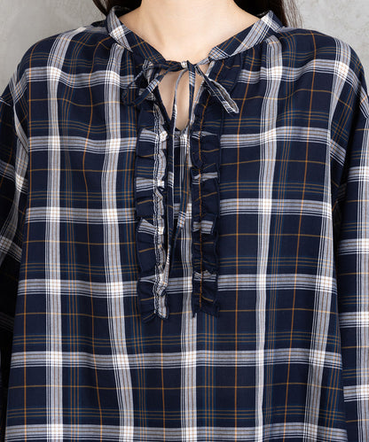 【sabstreet bis】【web限定】 アソートチェックフリルラインブラウス【先行予約】