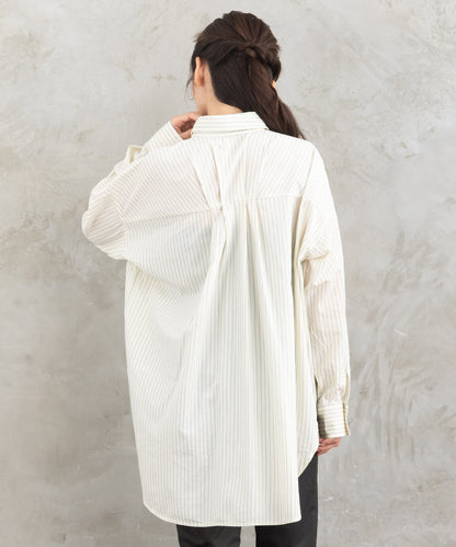 【sabstreet bis】【web限定】15号(3L) ドビーストライプシャツ