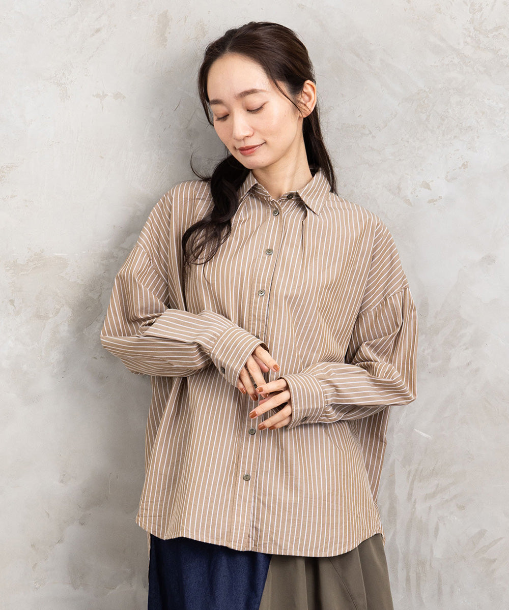 【sabstreet bis】【web限定】15号(3L) ドビーストライプシャツ