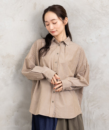 【sabstreet bis】【web限定】15号(3L) ドビーストライプシャツ