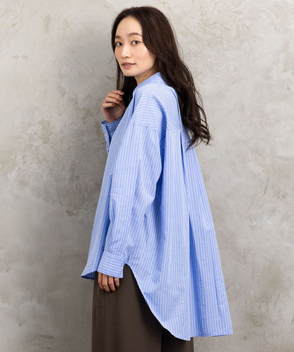 【sabstreet bis】【web限定】15号(3L) ドビーストライプシャツ