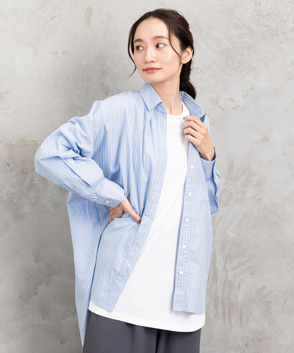 【sabstreet bis】【web限定】15号(3L) ドビーストライプシャツ