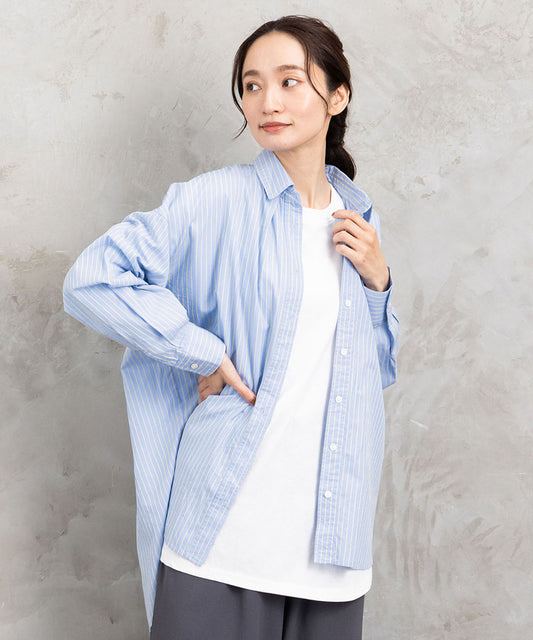 【sabstreet bis】【web限定】15号(3L) ドビーストライプシャツ