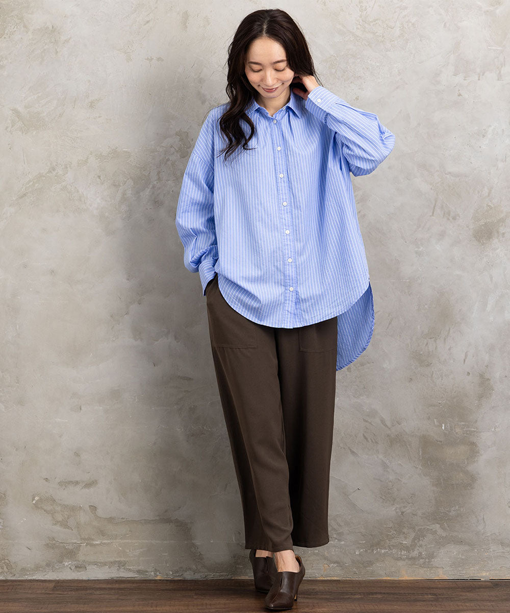 【sabstreet bis】【web限定】15号(3L) ドビーストライプシャツ