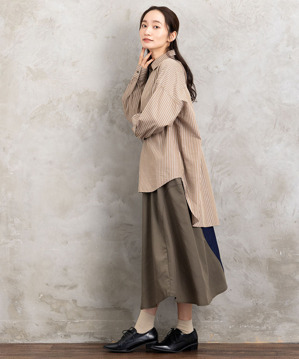 【sabstreet bis】【web限定】15号(3L) ドビーストライプシャツ