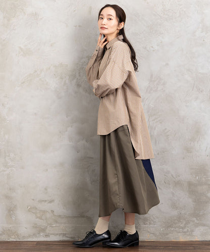 【sabstreet bis】【web限定】15号(3L) ドビーストライプシャツ