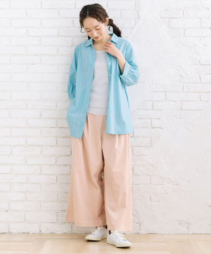 【sabstreet bis】【web限定】 【接触冷感】6分丈キーネックシャツ