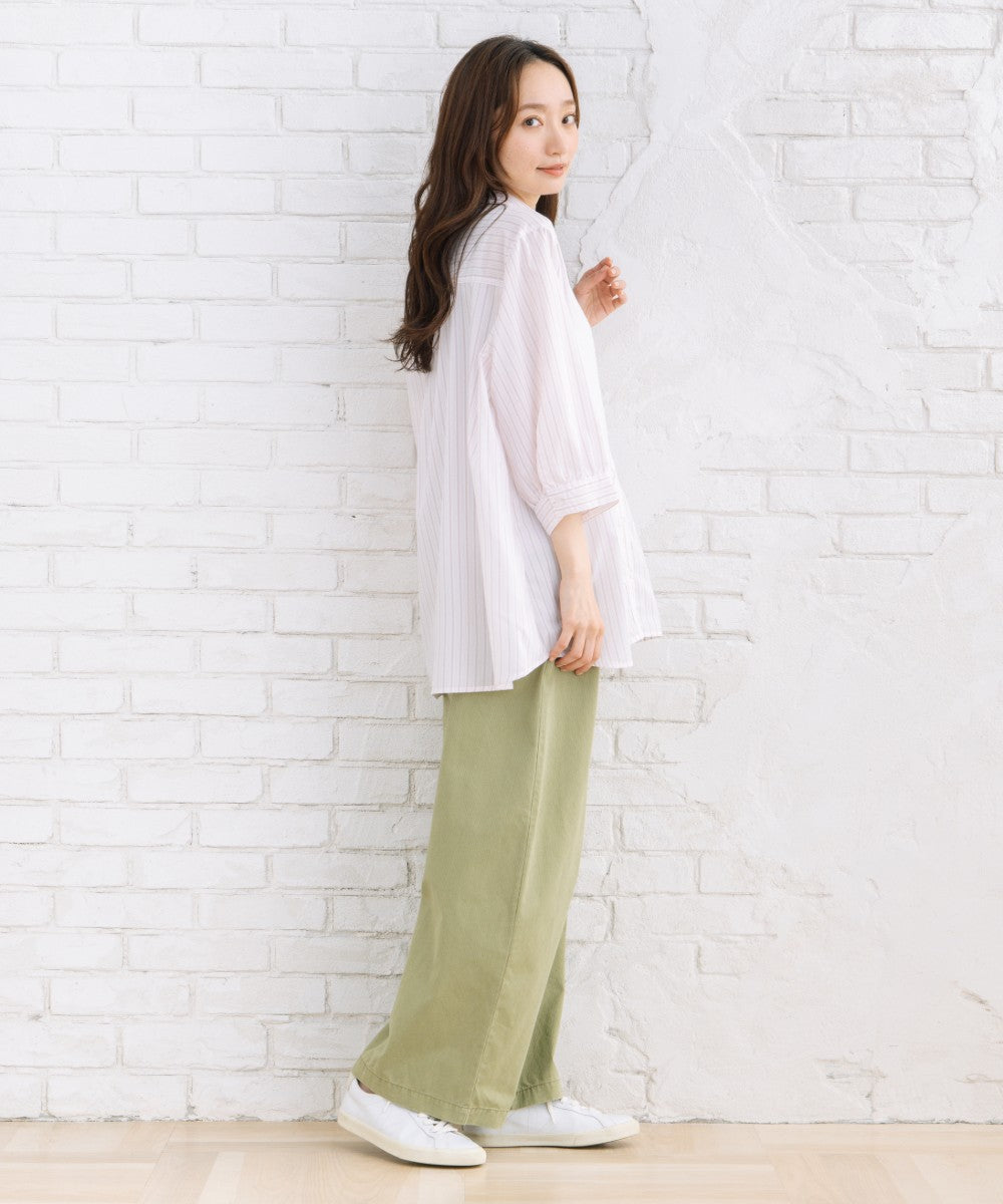 【sabstreet bis】【web限定】 【接触冷感】6分丈キーネックシャツ