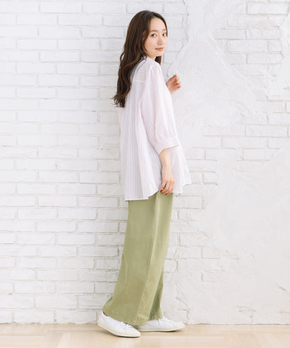 【sabstreet bis】【web限定】 【接触冷感】6分丈キーネックシャツ