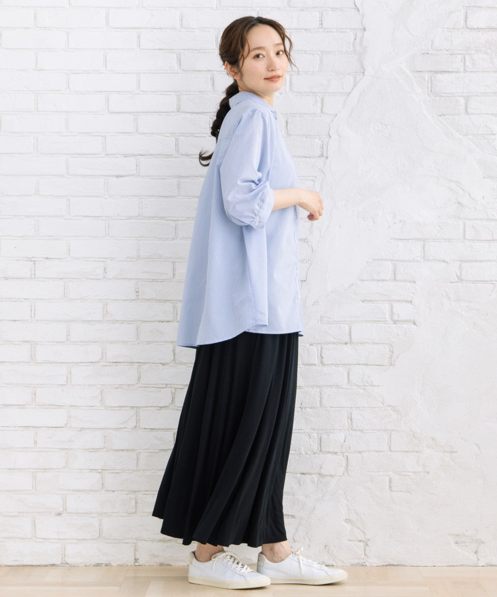 【sabstreet bis】【web限定】 【接触冷感】6分丈キーネックシャツ
