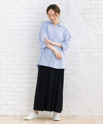 【sabstreet bis】【web限定】 【接触冷感】6分丈キーネックシャツ