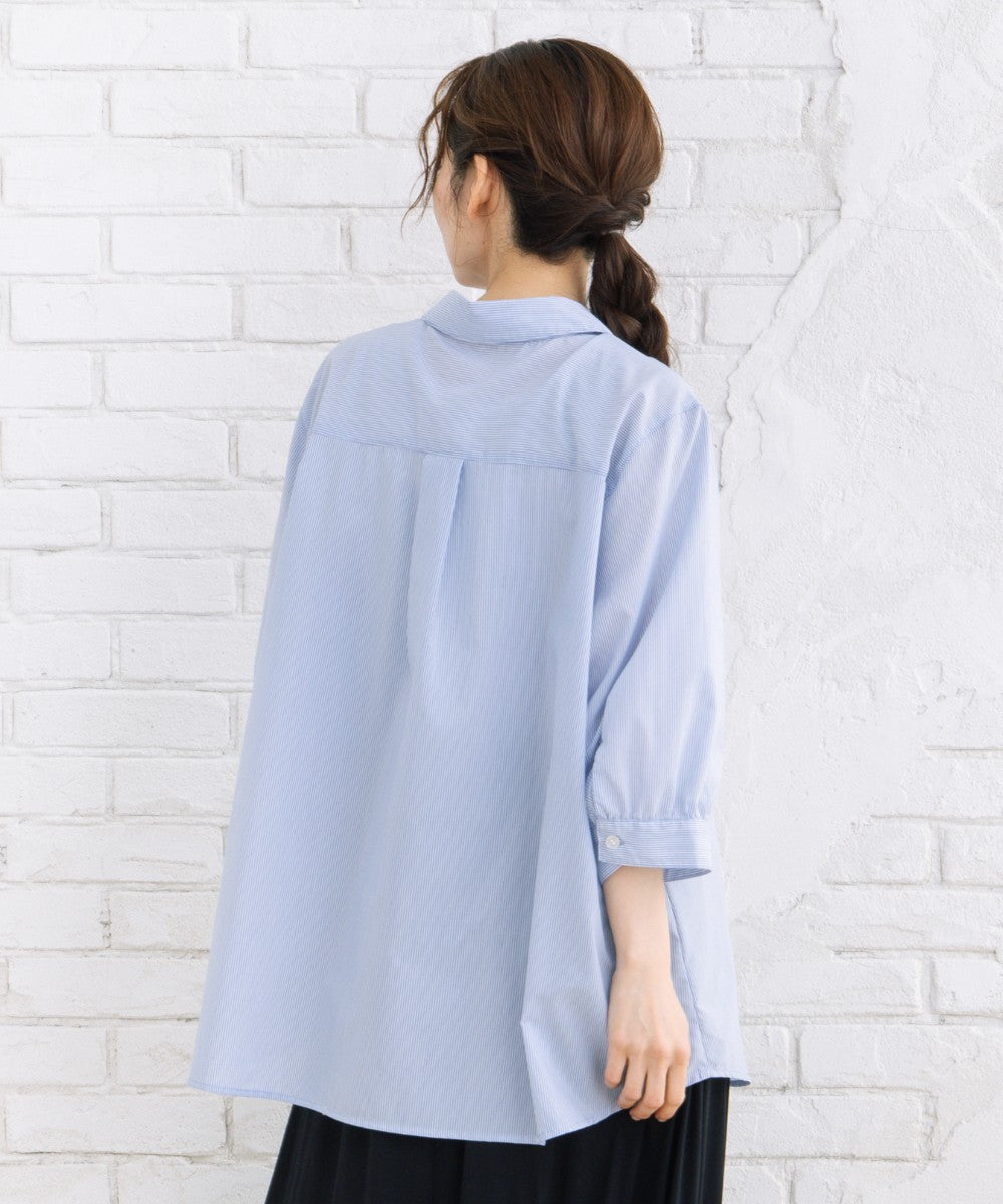 【sabstreet bis】【web限定】 【接触冷感】6分丈キーネックシャツ