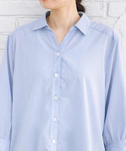 【sabstreet bis】【web限定】 【接触冷感】6分丈キーネックシャツ
