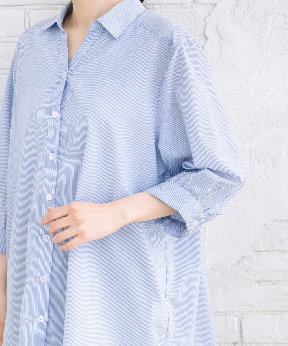 【sabstreet bis】【web限定】 【接触冷感】6分丈キーネックシャツ