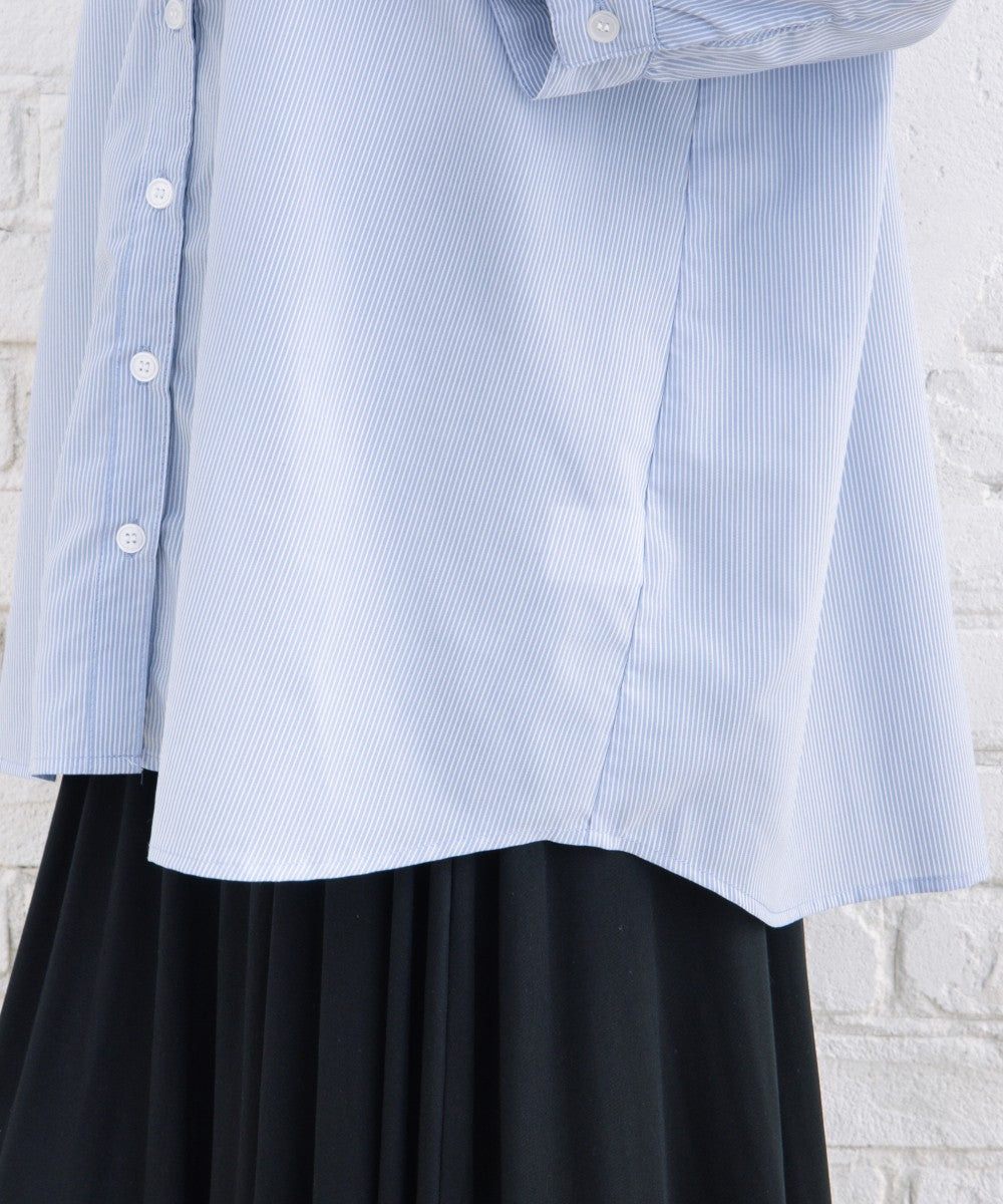【sabstreet bis】【web限定】 【接触冷感】6分丈キーネックシャツ