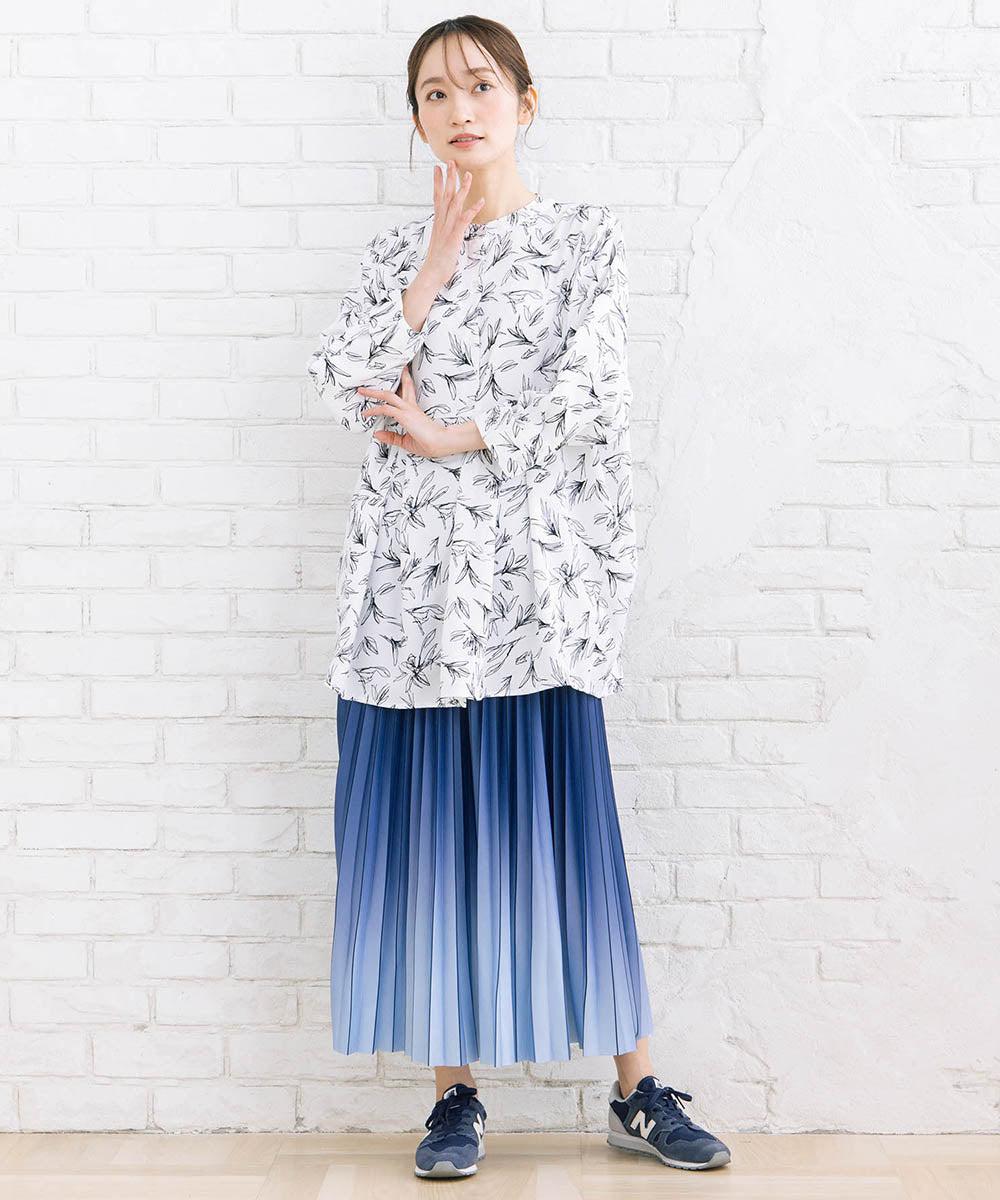 【sabstreet bis】【web限定】 ウエストタックジョーゼットブラウス