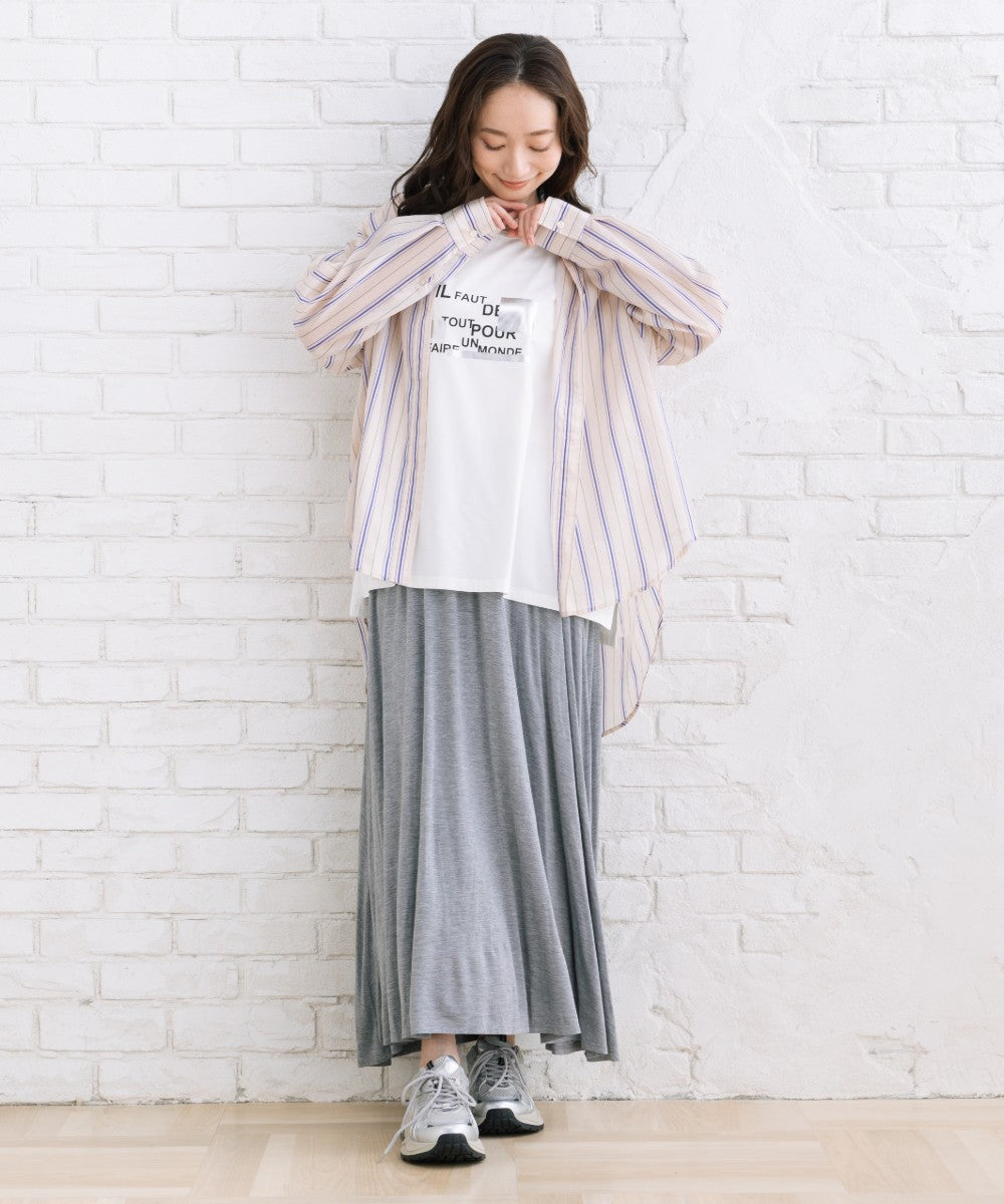 【sabstreet bis】【web限定】 シアーストライプシャツ