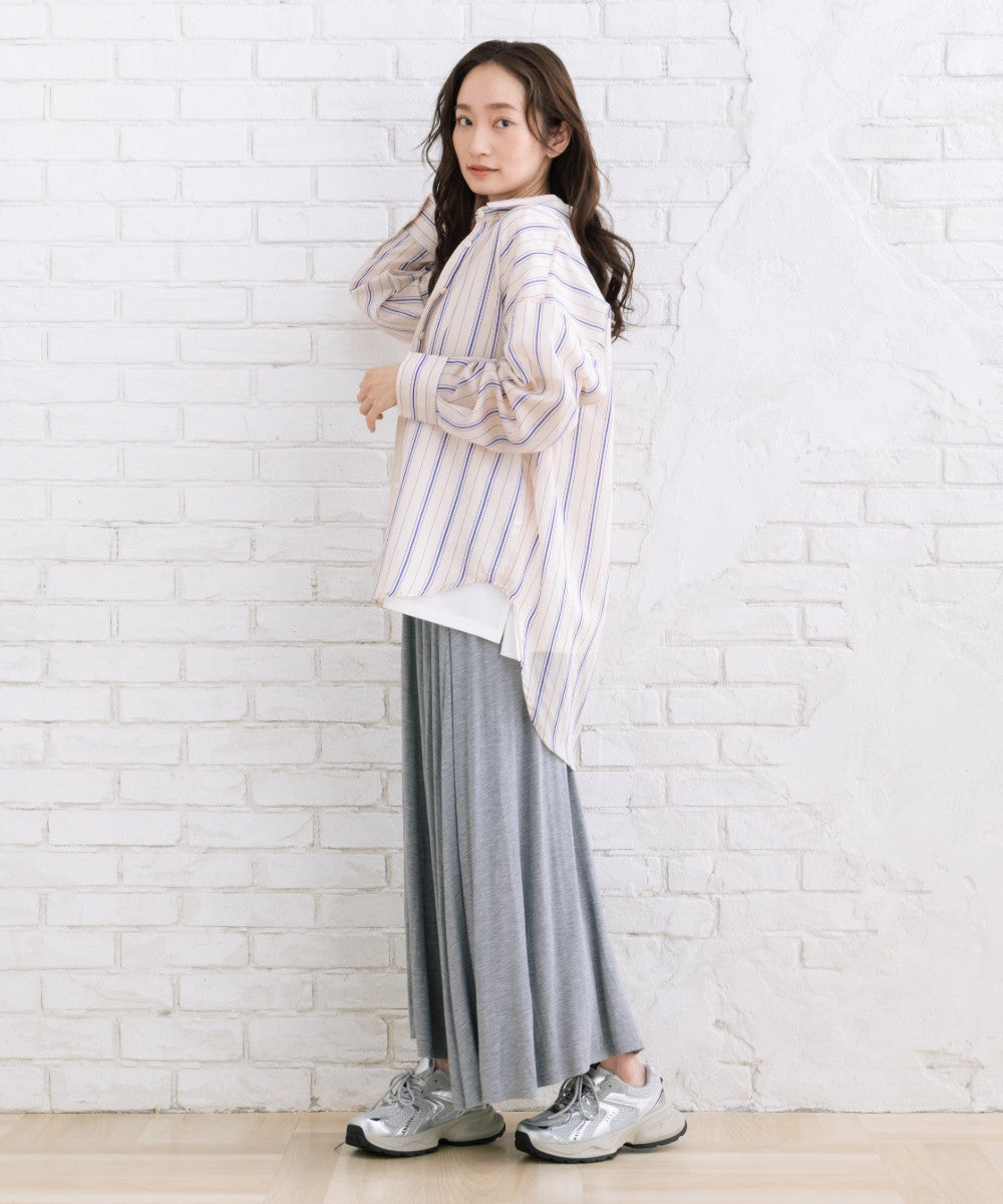 【sabstreet bis】【web限定】 シアーストライプシャツ