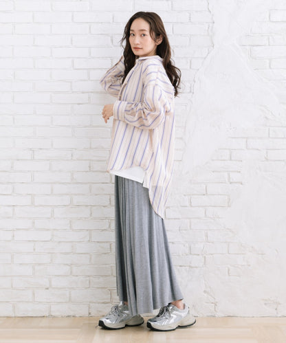 【sabstreet bis】【web限定】 シアーストライプシャツ